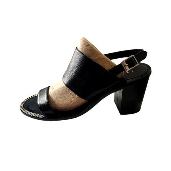 SANDRO Paris Chain Block Heels Sandals Sz. EU 40 / US 9 - Picture 1 of 10